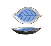 ADERFETBI Reusable Plates Leaf-Shaped Dip Dish Ceramic Snack Dish Holds Nachos, Chips, Hot Corn Dogs, Ice Cream and More Dinner Plate(E)