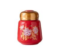 ADERFETBI Tea Coffee Sugar Canisters Kitchen Ceramic Sealed Jar Moisture-proof Storage Powder Paste Prescription Special Silicone Lid Household(B)