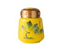 ADERFETBI Tea Coffee Sugar Canisters Kitchen Ceramic Sealed Jar Moisture-proof Storage Powder Paste Prescription Special Silicone Lid Household(D)