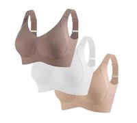 Aderpmin Lekxagabo Bra, Women's Ribbed Adjustable Wireless Bra,Super Firming Wire-Free Push Up Bras,Mixicharm Bras for Seniors,Instant Support Sculpted Curve (UK, Alpha, L, Regular, Regular, 3Pcs a)