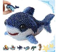 Aderpmin Octopus Bead Embroidery Kit, Ocean Animals Three-Dimensional Starter Embroidery Set, DIY Beadwork Craft Kit, Beginner-Friendly Sea Creature Beaded Embroidery Kits, Home Decor Gift (C)