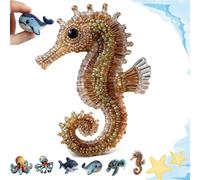 Aderpmin Octopus Bead Embroidery Kit, Ocean Animals Three-Dimensional Starter Embroidery Set, DIY Beadwork Craft Kit, Beginner-Friendly Sea Creature Beaded Embroidery Kits, Home Decor Gift (F)