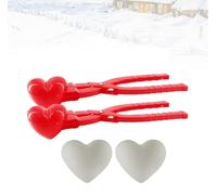 Aderpmin Snow Duck Maker, Snowball Maker Tool with Handle, Duck Snowball Maker,Rice DuckMold,Cartoon DuckSnowball Maker Clip Snow Ball Toys, Snow Toys for Kids Adults Outdoor Activities (Heart*2)