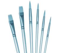 aderroo Acrylic Paint Brush Set, 6 pcs Watercolor Brushes, Painting Brush Nylon Hair Brushes for All Purpose Oil Watercolor Painting Beginner Kits (6, Blue)