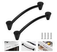 ADERTOS 12 Pack Kitchen Door Handles 128mm Hole Centre Cupboard Door Handles Furniture Drawer Pulls Knobs Wardrobe D Handle Vintage Black Cabinet Handles for Bedroom Bathroom Dresser (Screws Included)