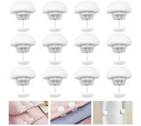 ADERTOS 12 PCS Mushroom Duvet Clips Non-Slip Duvet Fixing Holder Quilt Cover Pins Round Comforter Clips Quilt Holder Fixator with Box for Blanket Bed Sheet, Duvet Clips to Keep Duvet in Place (White)