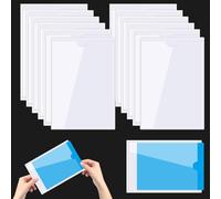 ADERTOS 14 PCS Self-Adhesive Pocket A5 Card Plastic Pocket Holder Clear Sticky Business Card Holder Pocket Self Adhesive Label Holder Sleeves for Labelling Boxes Folders (Inner Size:15.2x21.2cm)