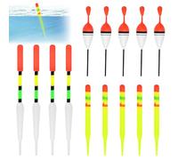 ADERTOS 15 PCS Fishing Float Tackle Set, Fishing Floats Bobbers Laded Coarse Fishing Tackle Floats Wagglers for Fishing in Stillwater and Running Waters, Mixed Float and Accessory Set