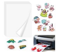 ADERTOS 15 Sheets A4 Sticker Paper Labels Waterproof Printable Vinyl Stickers Paper Matte Sticker Printer Paper Self-Adhesive Vinyl Inkjet Film Decal for Inkjet & Laser Printers - White, 297 x 210 mm