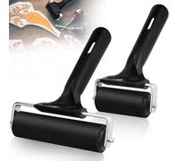 ADERTOS 2 PCS Rubber Brayer Roller Glue Roller Soft Ink Printing Roller Paint and Ink Roller Tool Black Ink Applicator for Printmaking Stamping and Scrapbooks, Screen Print Making - 10cm & 6cm
