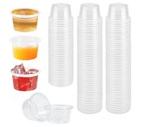 ADERTOS 200 PCS 30ml/3cl Plastic Shot Glasses Mini Shot Glasses Crystal Clear Shot Cups Reusable Sample Tasting Cups Shatterproof Stackable Shot Glass for Parties Festival, Drinking Games, Jelly Cup