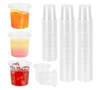 ADERTOS 200 PCS Plastic Shot Glasses 20ml/2cl Mini Shot Glasses Crystal Clear Shot Cups Reusable Sample Tasting Cups Shatterproof Stackable Shot Glass for Parties Festival, Drinking Games