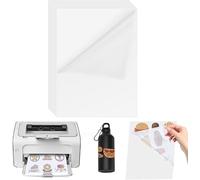 ADERTOS 30 Sheets Waterproof Printable Vinyl Stickers Paper A4 Sticker Paper Labels Semi Transparent Sticker Printer Paper Self-Adhesive Vinyl Inkjet Film Decal for Inkjet Laser Printers - Translucent