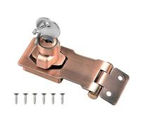 ADERTOS 4 Inch Keyed Hasp Lock Hasp and Staple with Padlock, Heavy Duty Shed Lock Door Lock Hasps Twist Knob Keyed Locking Hasp Safety Door Clasp Gate Locks with Key for Cabinets Gate, Red Bronze