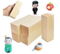 ADERTOS 5 Pcs Basswood Carving Blocks, Large Unfinished Wood Block Plank Natural Whittling Blocks Beginners Wood Carving Kit for DIY Carving Shaping Painting Creative Art Craft (15 x 5 x 5cm)