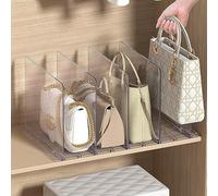 ADERTOS 5 PCS Closets Shelf Separator and Organizer, Clear Shelf Dividers Adjustable Spacing Clutch Bag Organiser Transparent Closet Organizer Divider for Handbag Purse Bag Books Shirts, Detachable