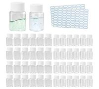 ADERTOS 50 PCS Plastic Pill Bottles, 20ml & 30ml Clear Pill Containers Empty Travel Bottles Portable Tablet Dispenser Bottle Capsule Case with Screw Cap and Stickers for Liquids Shampoo Lotion