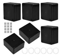 ADERTOS 6 PCS IP65 Waterproof Junction Boxes External Electrical Junction Boxes Outdoor Cable Connection Junction Box Plastic Project Junction Box Enclosure for Electronics Case Box - 65x58x35mm/Black