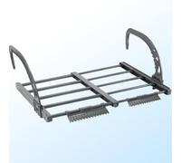 ADERTOS Radiator Clothes Airer Rack, 32-55cm Extendable Laundry Drying Rails Carbon Steel Clothes Dryer Drying Rack Folding Radiator Towel Holder Radiators Clothes Hanger for Balcony - Black