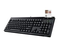 Adesso EasyTouch 130SB Wired Mechanical Keyboard with Red Switches, Built-in Smart Card Reader, Copilot AI Hotkey, 2X Large Print Keycaps, 104 Key Full Size for Windows PC