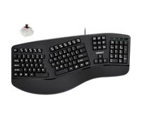 ADESSO EasyTouch 150 Ergonomic Wired Mechanical Keyboard with Cherry MX Brown Switches, Integrated Palm Rest, Dedicated Copilot AI Hotkey, Full-Sized Layout with Numeric Pad for Comfortable Typing