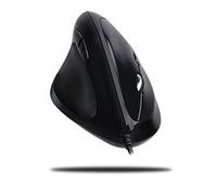 Adesso Imouse E7 - Ergonomic Mouse for Left Hand, with Cable, Programmable Functions, and Adjustable Weight, Black