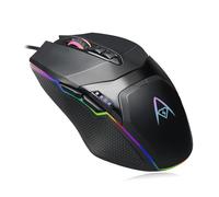 Adesso iMouse X5 USB RGB Illuminated Gaming Mouse - 7 Buttons, Adjustable Weight, 6 Level DPI Switch up to 6400, Optical Sensor, Ergonomic Design for Right-Handed Gamers, Multi-Color LED Backlight