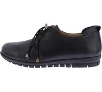 Adesso Ladies Leather Shoes Womens Soft Comfort Cushioned Colourful Trainers Flat Everyday Lace Up Plimsole Pumps (Black, UK_Footwear_Size_System, Adult, Women, Numeric, Medium, Numeric_4)