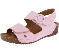 Adesso LILY Ladies Soft Leather Sandals Adjustable Straps Low Wedge Colourful Casual Summer Shoes (Soft Rose, UK Footwear Size System, Adult, Women, Numeric, Medium, 6)