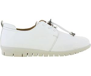 Adesso Product Image Ladies Leather Shoes Womens Soft Comfort Cushioned Colourful Trainers Flat Everyday Lace Up Pumps (White UK 6, EU 39)