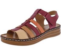 Adesso Ruth Casual Sandals Colourful Funky Comfort Sandal Real Leather Chunky Summer Shoes (Berry, UK Footwear Size System, Adult, Women, Numeric, Medium, 6)