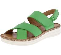 Adesso Terri Leather Sandals Crossover Strap Adjustable Low Wedge Summer Shoes (Emerald, UK Footwear Size System, Adult, Women, Numeric, Medium, 6)