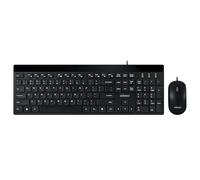 Adesso Wired USB Keyboard and Mouse Combo, 104 Key, Copilot AI Hotkey | Low Profile Membrane Keys, Quiet Switch, Full Size, Optical Mouse, Windows MacOS, Office Home Computer