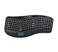 Adesso WKB-4500UB RF Wireless QWERTY English Keyboard - Wireless Ergonomic Keyboard with Touchpad - Black