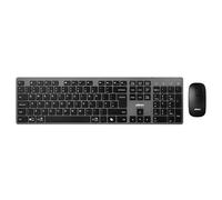 Adesso WKB-7300BB-UK - UK Layout USB C Wireless Scissor Switch Keyboard and Mouse Combo with Copilot AI Hotkey - Multi-OS Compatible for Mac, Quiet Switches, Type C 2.4GHz Dongle