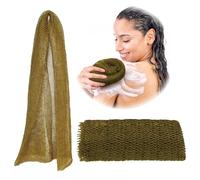 Adeton African Net Sponge, Authentic, Black Owned, Exfoliating Body Scrubber, Long Net Sponge, Body Exfoliator, Sapo, Shower Bath Accessories, Back Foot Scalp Scrub, Flat Dead Skin Remover (Dijon)