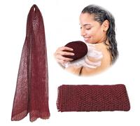 Adeton African Net Sponge, Authentic, Real, Black Owned, Exfoliating Bath Wash Cloth, Net Sponge, Body Exfoliator, Sapo, Shower Bath Accessories, Back Foot Scalp Scrub, Dead Skin Remover (Burgundy)