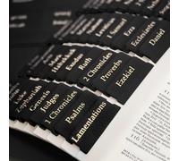 ADEVIAN Black Leather Bible Tabs, 84 Index Tabs (66 Bible Tabs Old & New Testament, 18 Blank Tabs) with Gold Foil Lettering