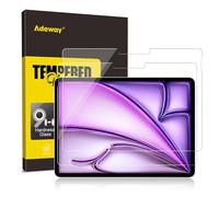 Adeway 2 Pack Screen Protector for iPad Air 13" (7th Gen M3 2025 & 6th Gen M2 2024) and iPad Pro 13" (7th Gen M4 2024), Tempered Glass, Anti-Scratch, Clear View, Compatible with Apple Pencil & Face ID