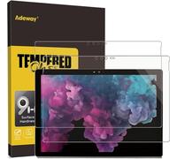 Adeway 2 Pack Tempered Glass Screen Protector For Surface Pro 6/5/4, Premium HD Clear, High Responsivity, Scratch Resistant, 12.3 Inch (1724/1726/1807 Model)