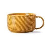 Adewnest Oversized Soup Bowl with Handle - 38 oz Microwave Safe Ceramic Mug - Large Wide Soup Cup - Mustard Yellow, 6 Inch