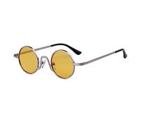 ADEWU Round Sunglasses Retro Circle Men Women Vintage Street Style Steampunk Metal Rim