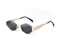 ADEWU Women's Sunglasses Gold Vintage Slim Glasses Hexagonal Metal Frame Retro UV400