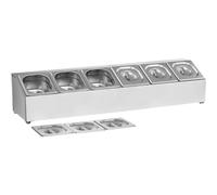 Adexa CHD06A Commercial Condiment Holder including 6 x GN1/6 Pans and Lids