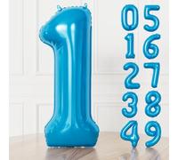Adeyoo Blue Number 1 Balloon - 40 Inch Large Blue Foil Number Balloons Set 0-9, Self Inflating Digital 1 Balloon for Boys Men Birthday Baby Shower Anniversary Party Decorations, Photo Shoot Supplies