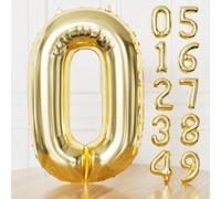 Adeyoo Champagne Gold Number 0 Balloon - 40 Inch Large Self Inflating Foil Digital 0 Balloon, Light Gold Number Balloons 0-9 for Boys Girls Women Men Birthday Anniversary Graduation Party Decorations