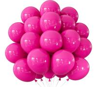 Adeyoo Hot Pink Balloons - 50 Pcs 12 Inch Pink Balloons for Party Decor | Strong Thicken Hot Pink Balloons Round Latex Balloons for Women Princess Birthday Anniversary Wedding Valentine‘s Day Party