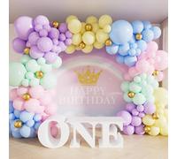 Adeyoo Pastel Balloon Arch Kit Garland - Rainbow Balloon Arch 137Pcs Pastel Balloons Different Sizes Macaron Latex Balloons for Unicorn Birthday Baby Shower Wedding Ice Cream Party Decorations