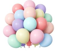 Adeyoo Pastel Balloons, 50 Pcs 12 Inch Pastel Rainbow Balloons, 8 Colours | Colourful Macaron Latex Balloons, Multicoloured Balloons for Birthday Baby Shower Wedding Easter Party Decorations