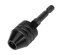 Adfaga 1/4 Hex Shank Keyless Chuck Collet Adapter Aluminum Alloy Quick Change Bit Holder for Electric Screwdriver Drill Grinder Tool Accessories Black 0.8mm to 8mm Capacity